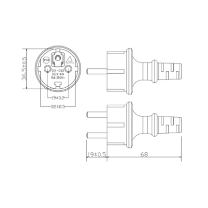 Custom European AC Power Cord Sets