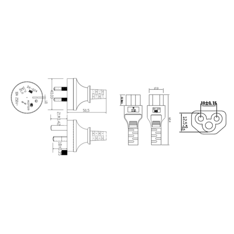Custom AC Power Cord Sets (China Standard)