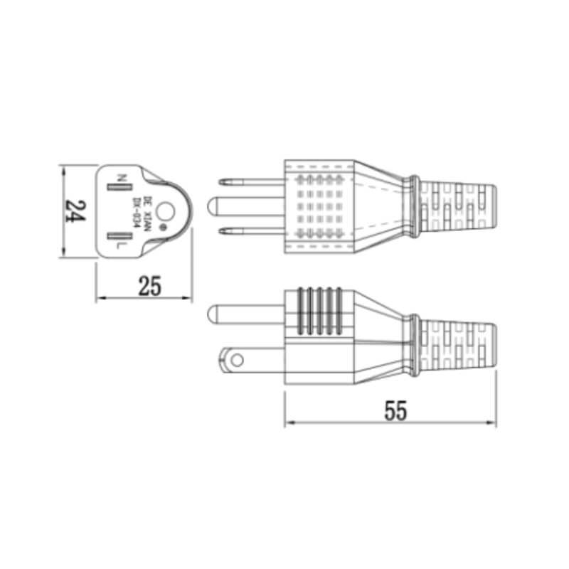 Custom AC Power Cord Set (Japanese Standard)