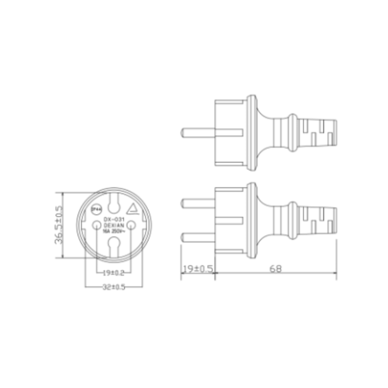 Custom European AC Power Cord Sets