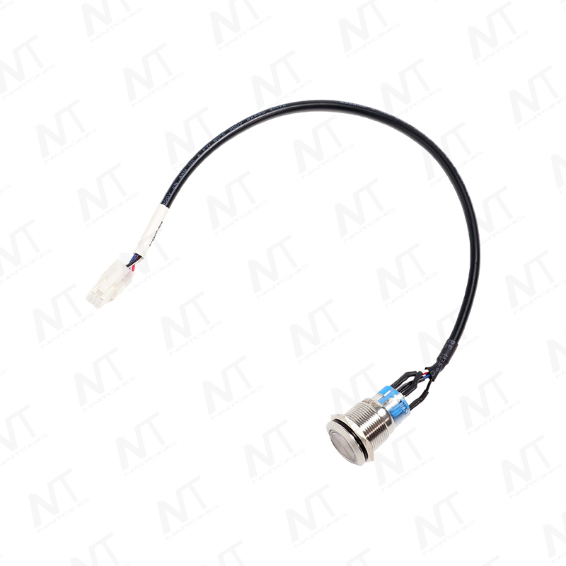 16mm Self-Reset Metal Illuminated Push Button Switch to XH3P Terminal Wire Harness