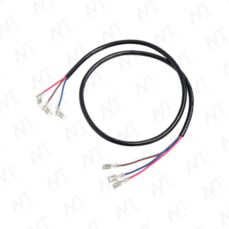 3-Core Sheathed Wire Harness with 4.8mm Female Spade Terminals on Both Ends