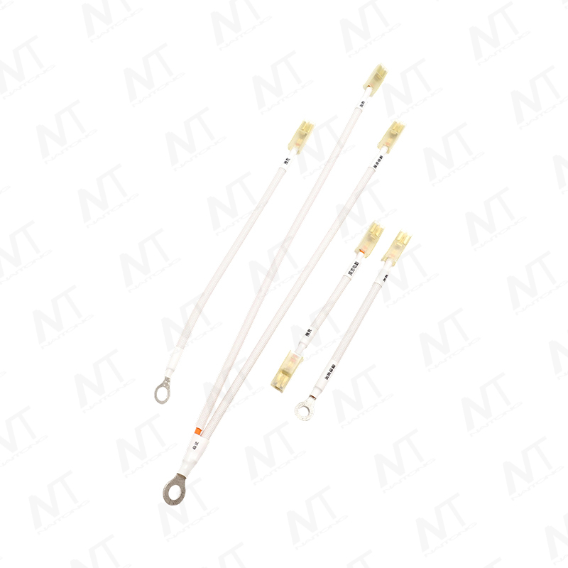 High-Temperature Fiberglass Sleeve O-Type Terminal to 4.8mm Spade Connection Cable (Dedicated High-Temperature Harness for Heating Elements)