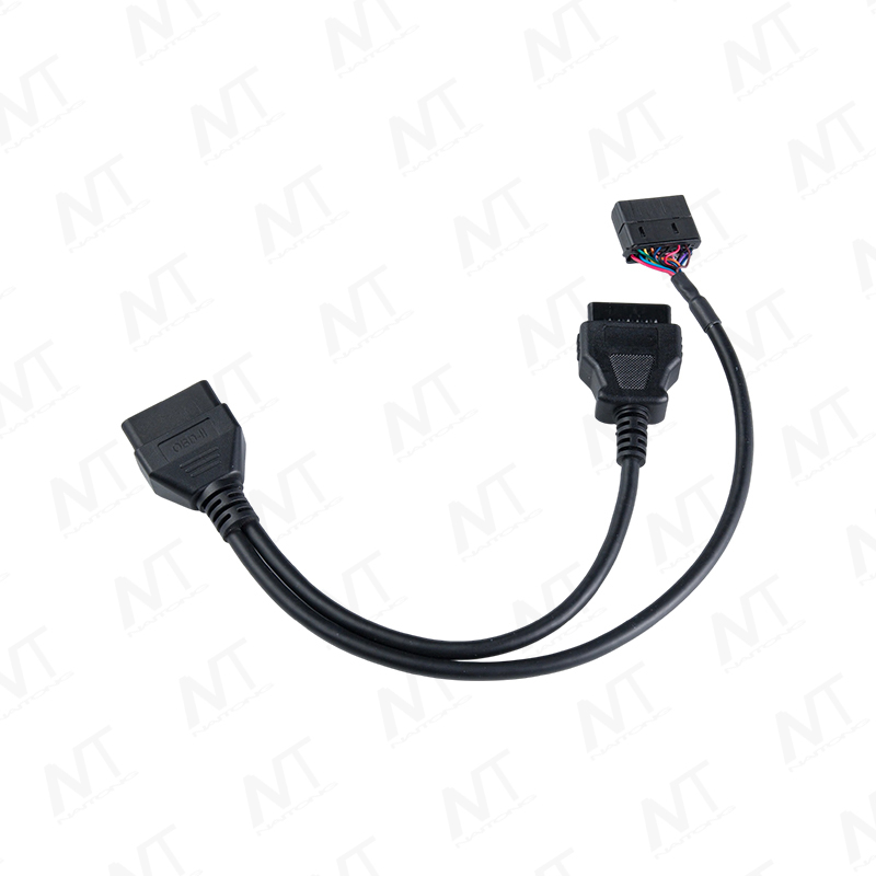 OBD2 male-to-female diagnostic Y-cable