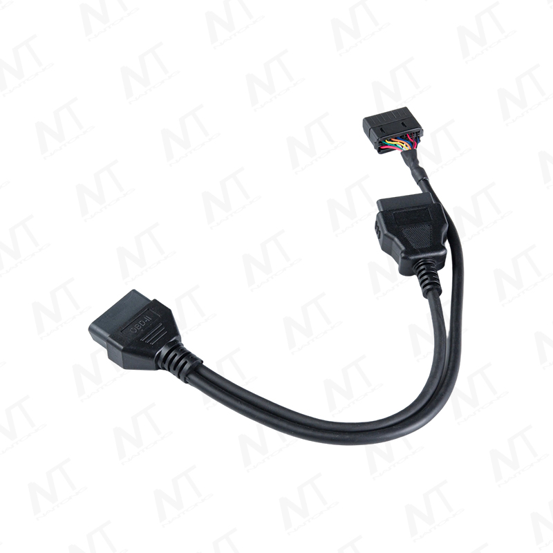 OBD2 male-to-female diagnostic Y-cable