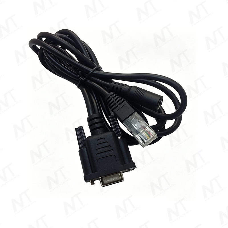 DB9 Serial to RJ45 Ethernet Port / 5525 DC Female Cable / Large DIN Male Wire Harness