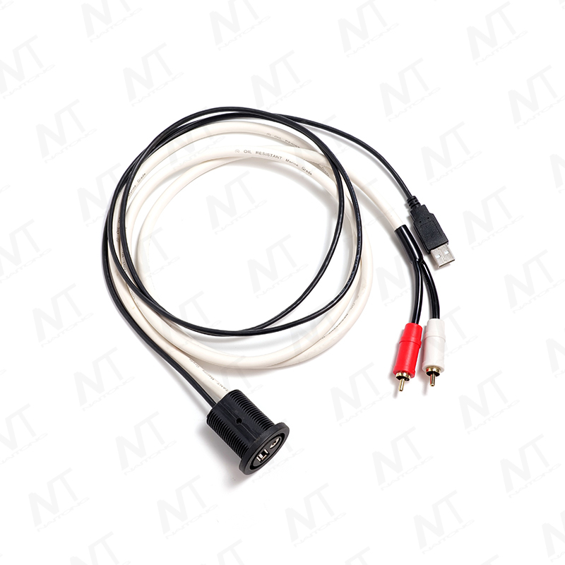 In-Vehicle/Marine Embedded USB+3.5mm Audio+RCA Audio Wire Harness / RCA Harness