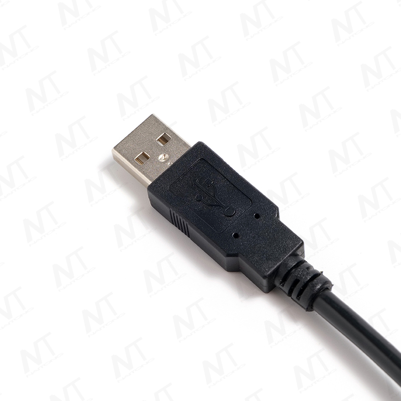 Dual Ferrite Ring USB Male-to-Male EMI Data Cable