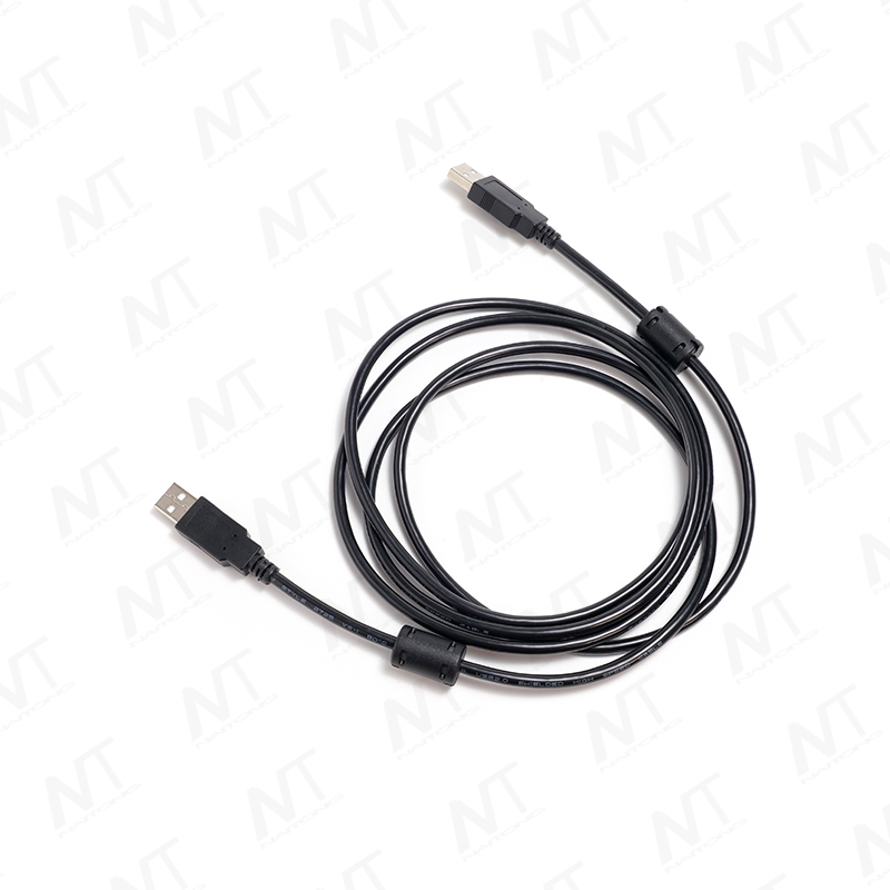 Dual Ferrite Ring USB Male-to-Male EMI Data Cable