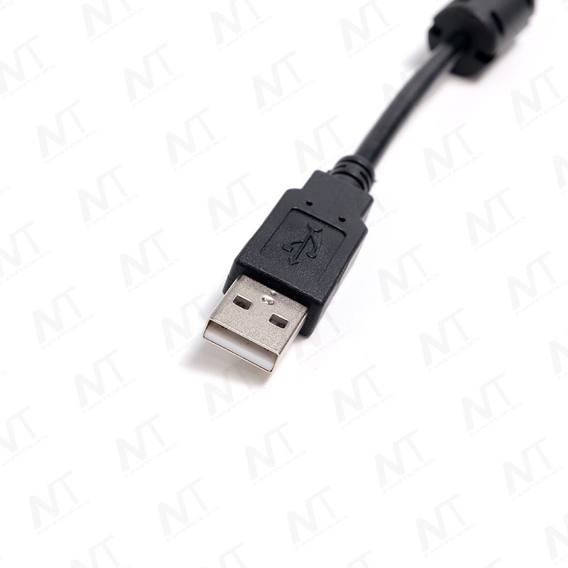 Dual Ferrite Ring USB Male-to-Male EMI Data Cable