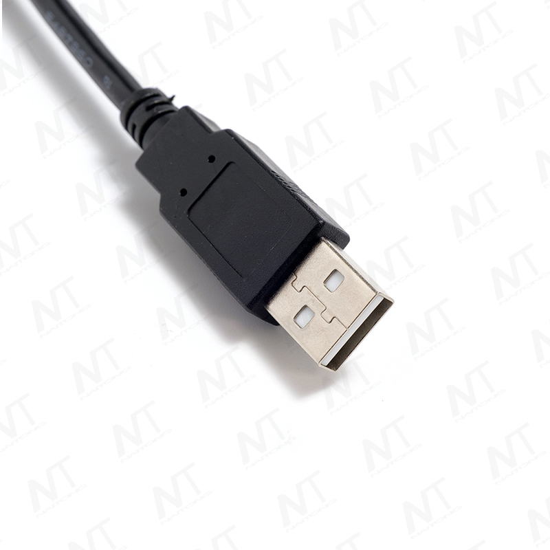 Dual Ferrite Ring USB Male-to-Male EMI Data Cable