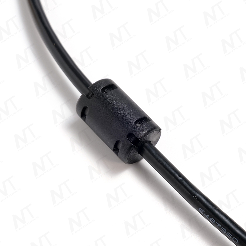 Dual Ferrite Ring USB Male-to-Male EMI Data Cable