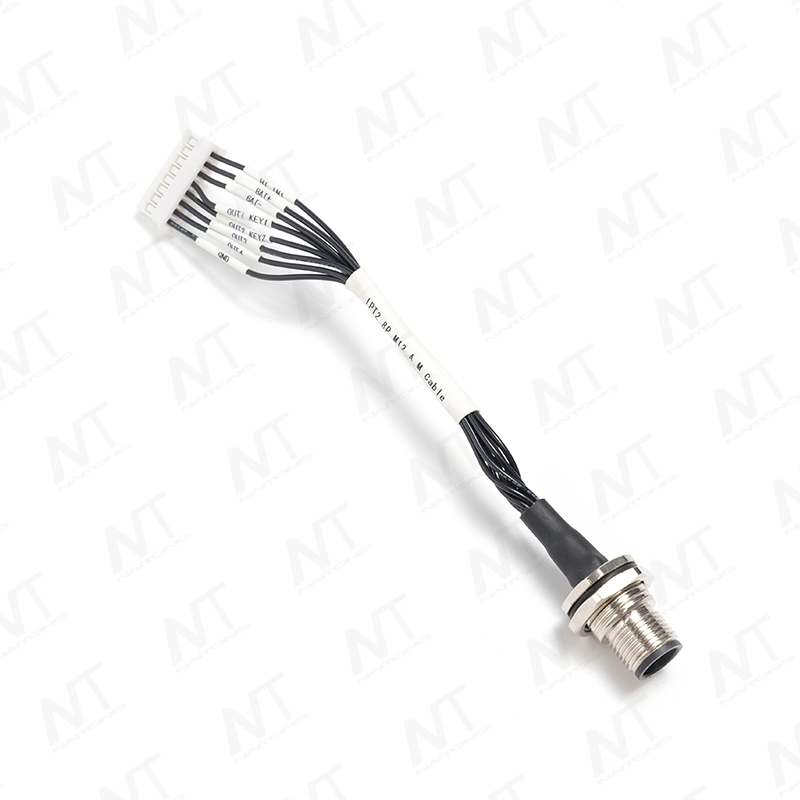 M12 Male/Female Panel-Mount Waterproof Sensor Adapter Wire Harness