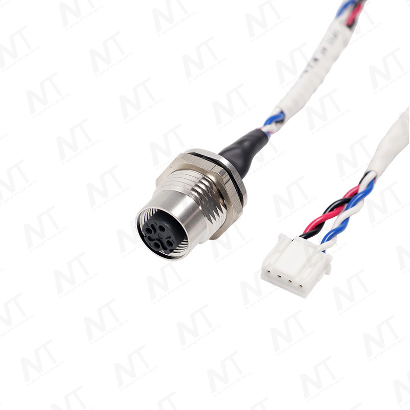 M12 Male/Female Panel-Mount Waterproof Sensor Adapter Wire Harness