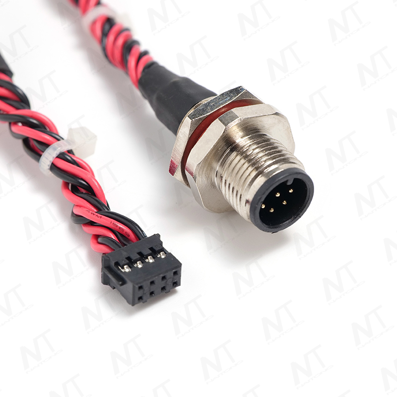 M12 Male/Female Panel-Mount Waterproof Sensor Adapter Wire Harness
