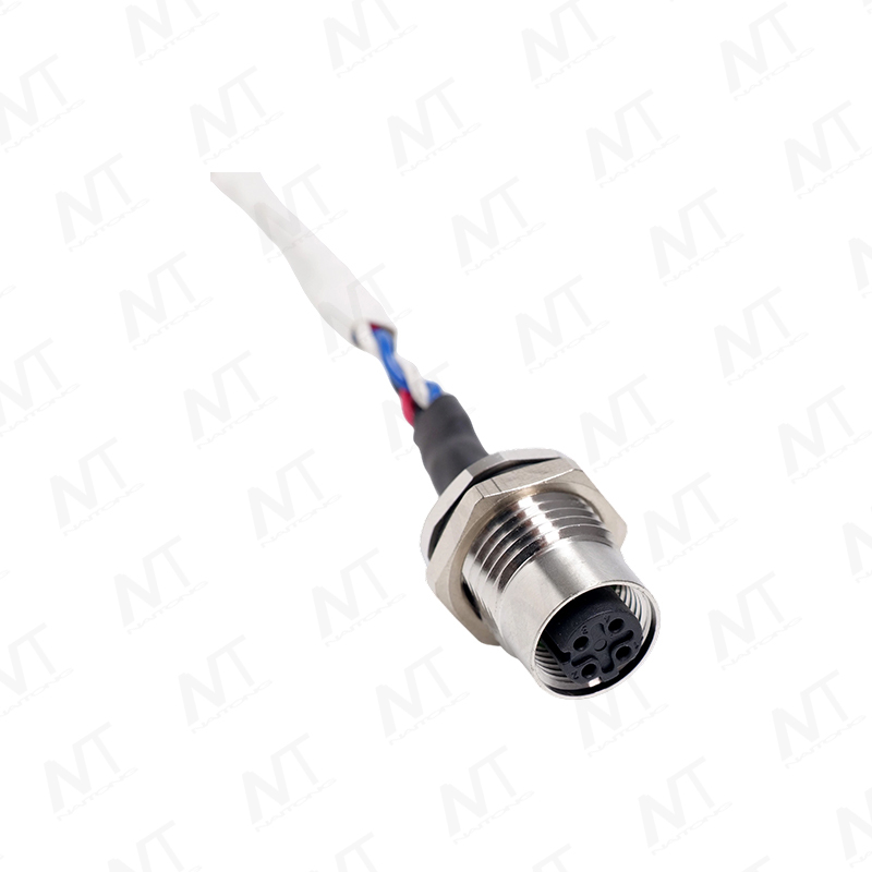 M12 Male/Female Panel-Mount Waterproof Sensor Adapter Wire Harness