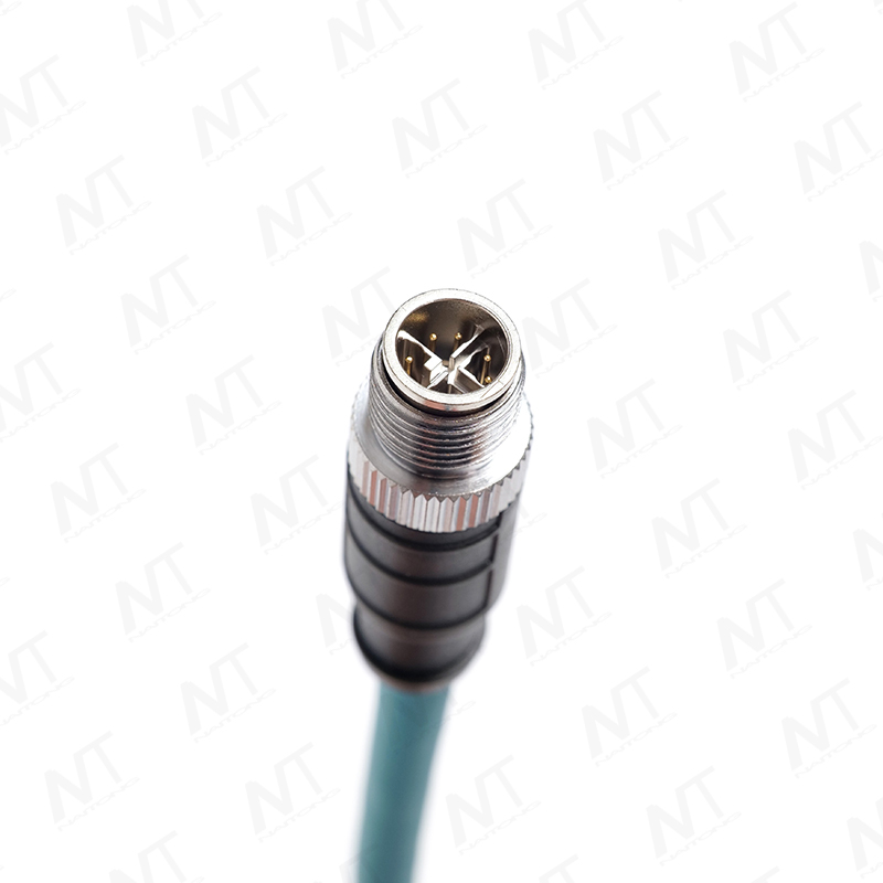 RJ45 to M12 Circular Industrial Ethernet Cable / Medical Equipment Cable