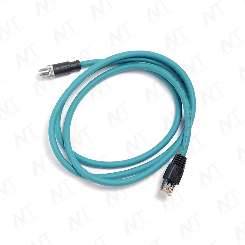 RJ45 to M12 Circular Industrial Ethernet Cable / Medical Equipment Cable