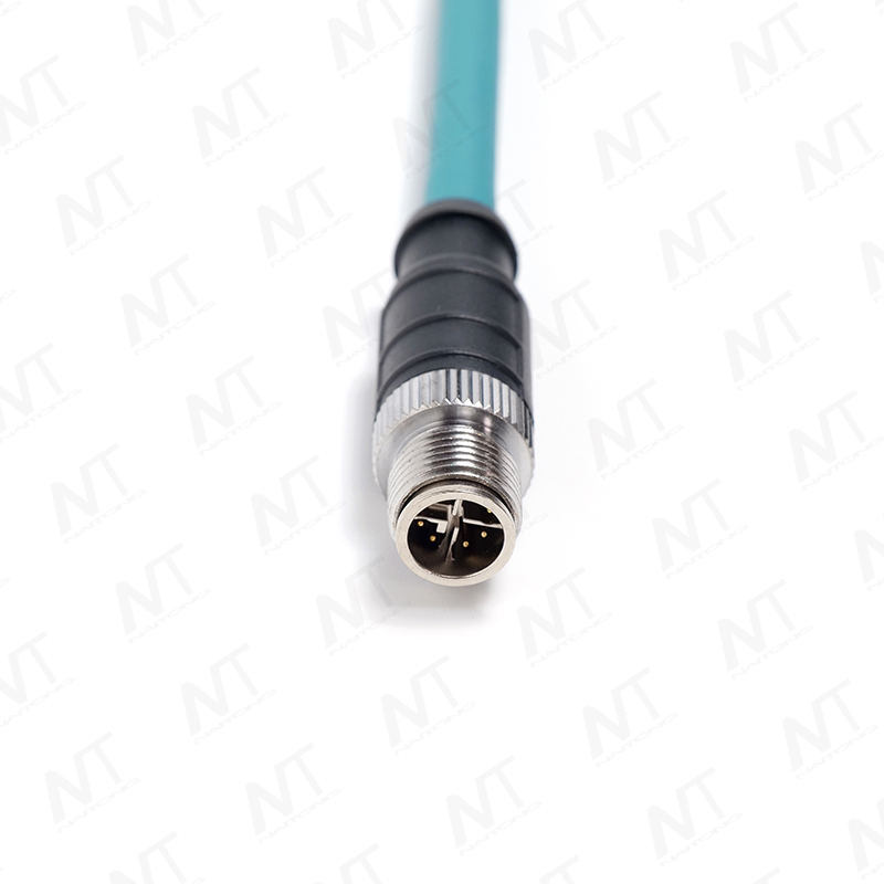 RJ45 to M12 Circular Industrial Ethernet Cable / Medical Equipment Cable