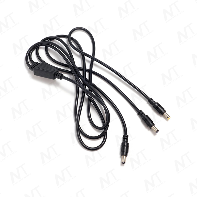 5525 Male to 1-to-2 5525 Male/Female DC Wire Harness