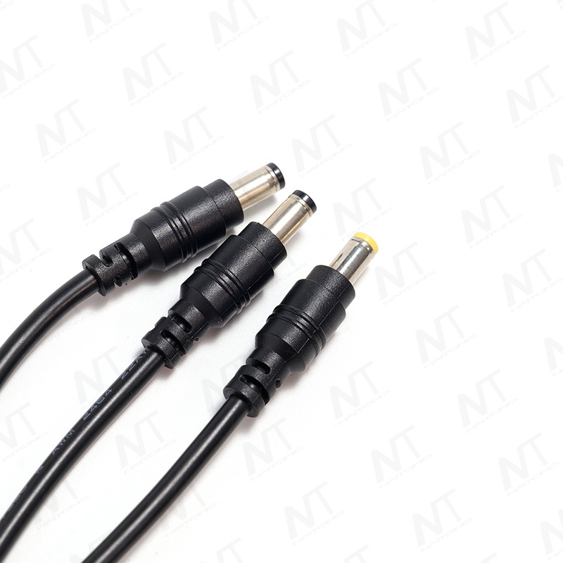 5525 Male to 1-to-2 5525 Male/Female DC Wire Harness
