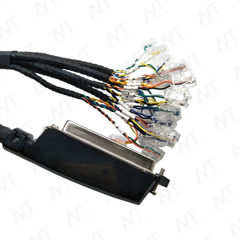 CN50 (SCSI50) to RJ11 Multi-Channel Distribution Wire Harness