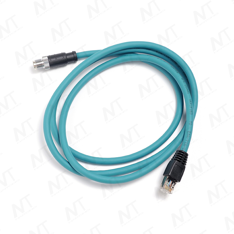 Industrial Ethernet Medical devices wire harness (RJ45 to M12 circular aviation plug)