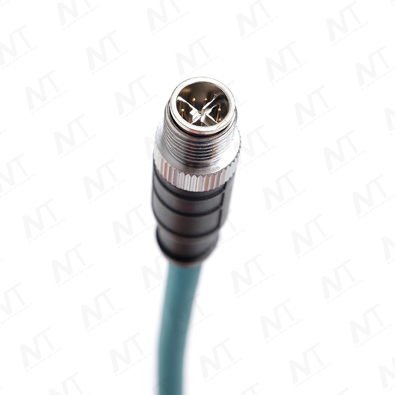 Industrial Ethernet Medical devices wire harness (RJ45 to M12 circular aviation plug)