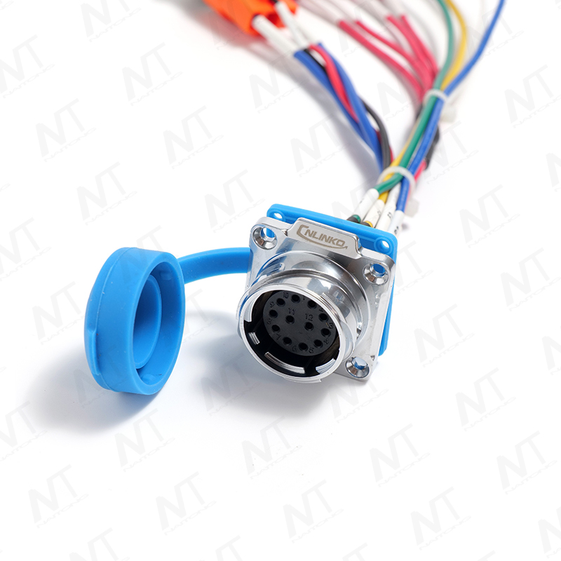 CNLINKO 12-pin waterproof aviation connector integrated wire harness